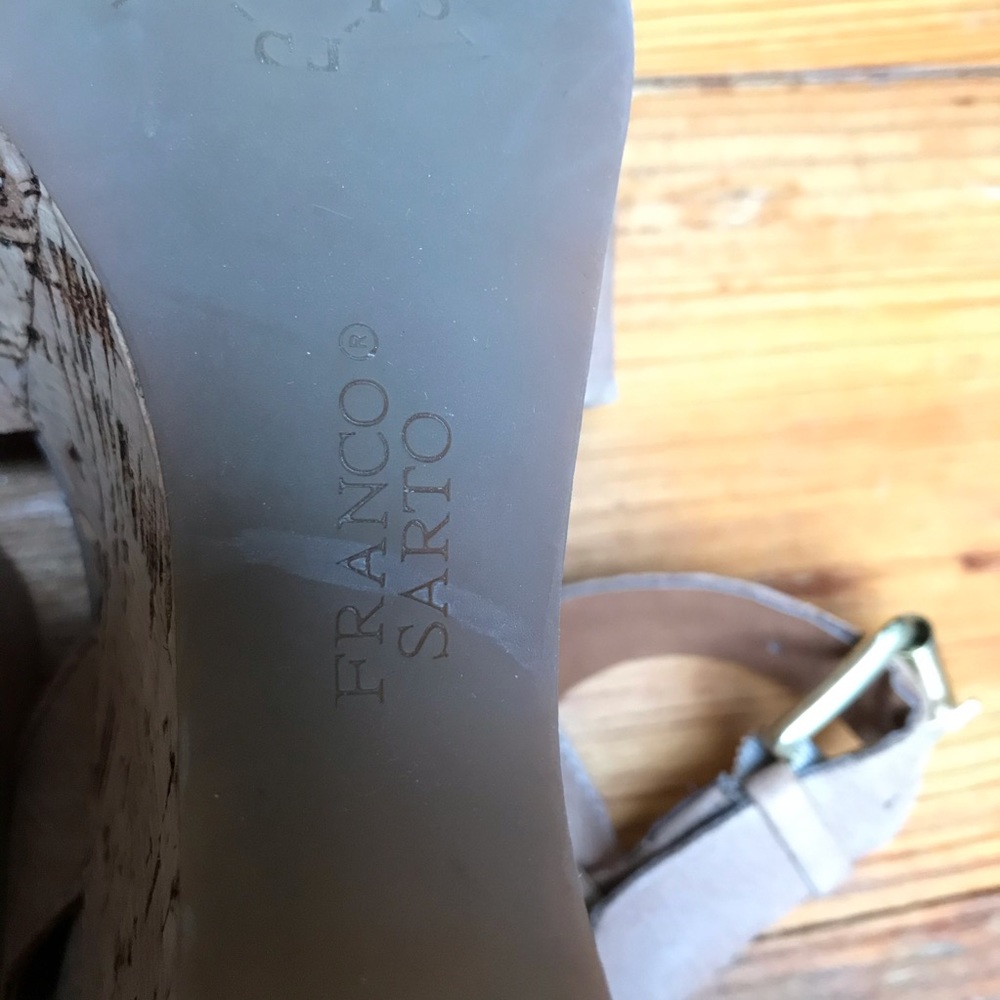 Franco Sarto Leather Cork Platform Wedge Sandals, EUC, 7 - Picture 9 of 14